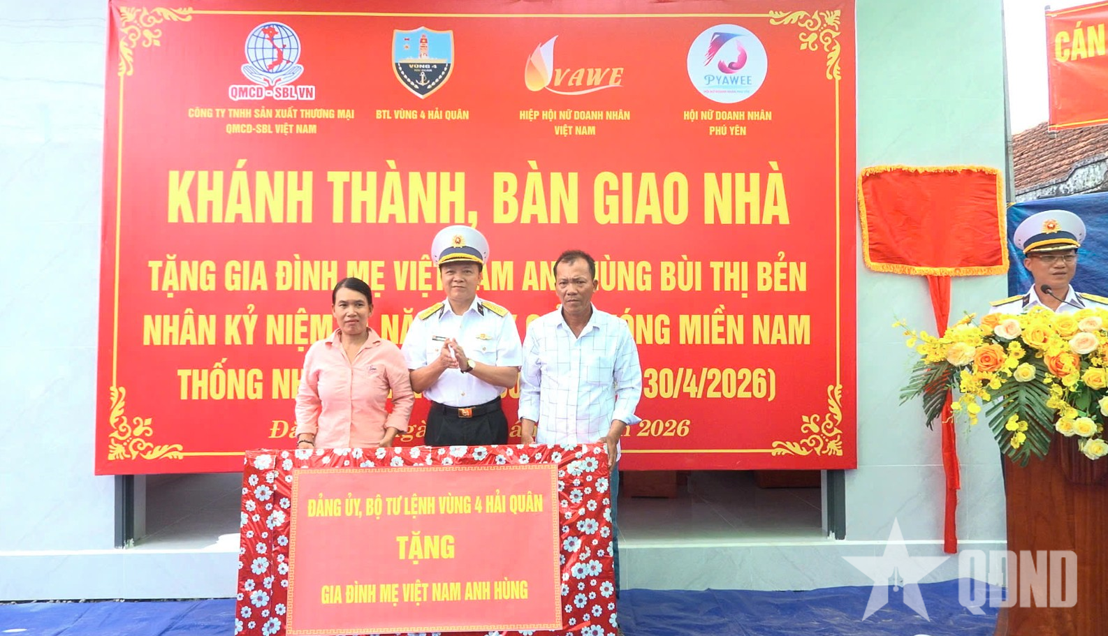 Lữ đoàn 682 (Vùng 4 Hải quân) khánh thành, bàn giao nhà tặng gia đình Bà mẹ Việt Nam anh hùng Bùi Thị Bẻn